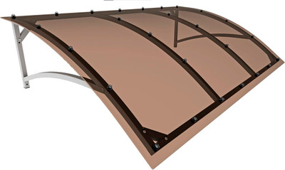 Козырек ИМпласт Скат Цинк 1800х950 Тонированный / 15072 (с сотовым поликарбонатом 6мм, бронза)
