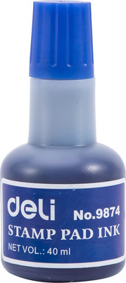 Краска штемпельная Deli E9874 (40мл, синий)