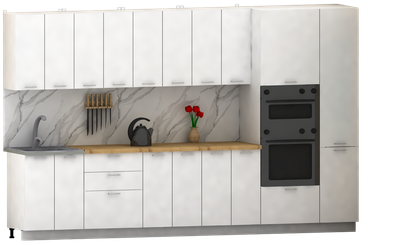 Кухонный гарнитур Eligard Lion 3.4 без столешницы (белый)