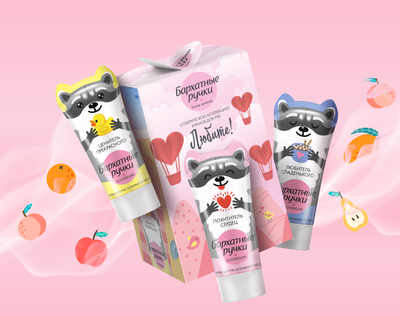 Набор косметики для тела Бархатные ручки Funny Animals 2024 Крем для рук (3x45мл)