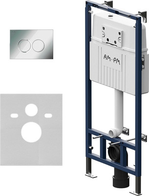 Инсталляция для унитаза AM.PM Master Fit I012710.0151 (хром глянцевый, с кнопкой смыва)