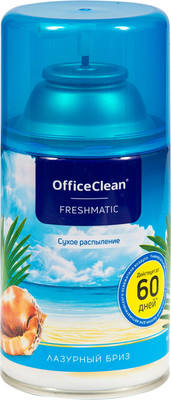 Сменный блок для освежителя воздуха OfficeClean Лазурный бриз (250мл)
