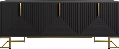 Тумба Involux Неаполь 212T011 (графит/черный матовый/золото)