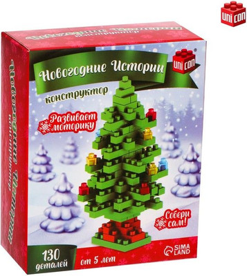 Конструктор Unicon Новогодние истории. Елка 9112 / 7820373 (130эл)
