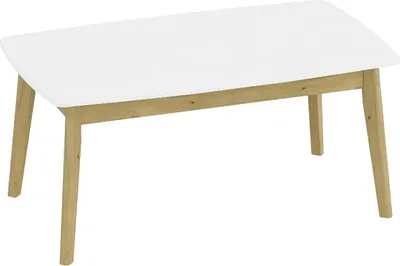 Журнальный столик Мебельград Калгари (дуб натуральный светлый/белый матовый)