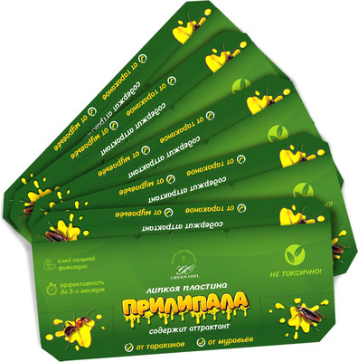 Набор ловушек для насекомых GreenOwl Прилипала от тараканов и муравьев (5шт)