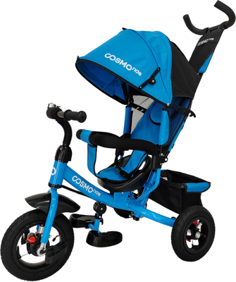 Трехколесный велосипед с ручкой CosmoRide MX-02BL (синий)