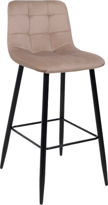 Стул барный AksHome Stella (бежевый велюр HLR08/черный)