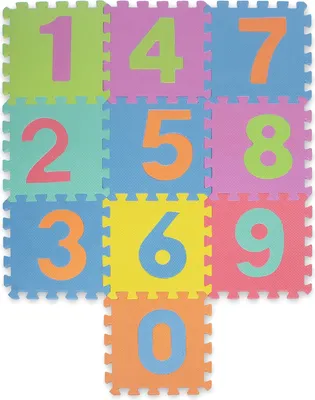 Коврик-пазл Indigo Sport Цифры IN381 (голубой/желтый/розовый)