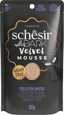 Влажный ветеринарный корм для кошек Schesir After Dark Velvet с курицей и уткой (80г)