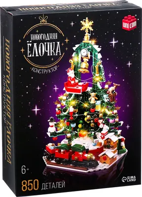 Конструктор электромеханический Unicon Новогодняя елочка / 10440223 (850эл)
