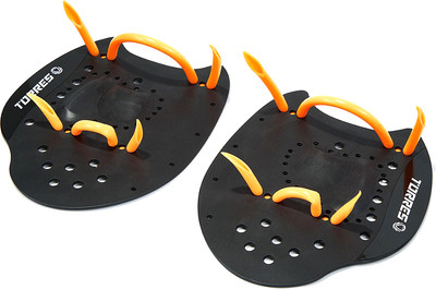 Лопатки для плавания Torres SWP112402BL (M, черный/оранжевый)