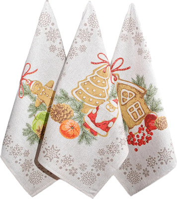 Набор полотенец Pole Kvetak (Беларускі лён) 46x60 24С112-ШР/рп/фкор/к. (345 Рождественские пряники 1/сорт 1)