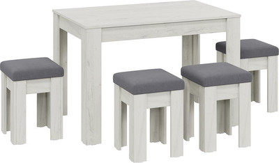 Обеденная группа ТриЯ Ганновер ГН №2 (дуб крафт белый/микровелюр Linea Grande 83/Connect 83 серый)