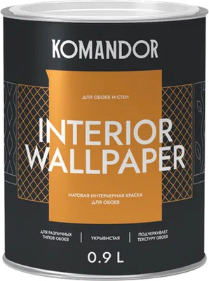 Краска KOMANDOR Interior Wallpaper База А (0.9л, матовый)