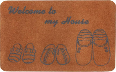 Коврик грязезащитный ComeForte Велюр Тапочки 60x90 (бежевый)