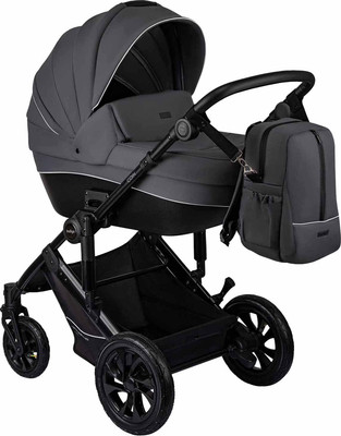 Детская универсальная коляска INDIGO Coin 3 в 1 (темно-серый)