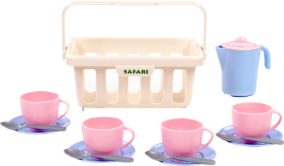 Набор игрушечной посуды Полесье Сафари с корзинкой / 95619