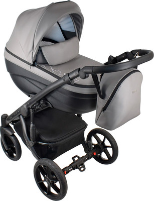 Детская универсальная коляска Bexa Ideal Eco 2 в 1 (IE 05, черный/светло-серый кожа)
