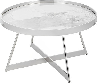 Журнальный столик Stool Group Гера 80x80 / ECT-280 (белый/серебристый)