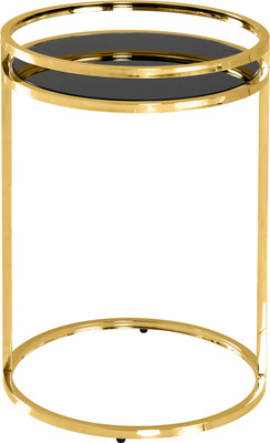 Журнальный столик Stool Group Гестия 41x60 / EET-079-TG (стекло черное/золото)