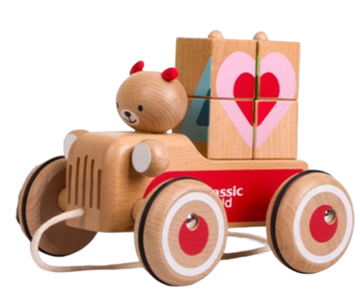 Игрушка-каталка Classic World Мишка с кубиками CW53573