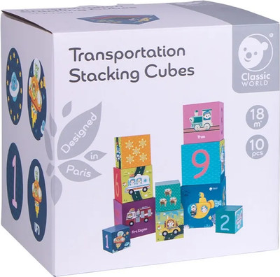 Развивающий игровой набор Classic World Кубики Транспорт и цифры CW20020