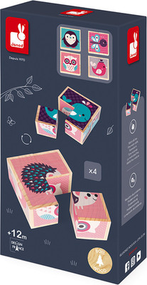 Развивающий игровой набор Janod Кубики Животные малыши J08001