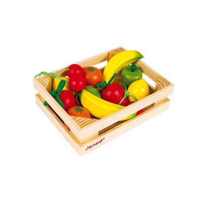 Набор игрушечных продуктов Janod Набор фруктов в ящике J05610