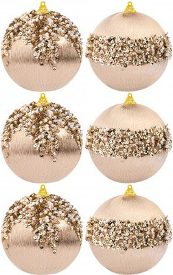 Набор шаров новогодних Elan Gallery Жемчужная россыпь / 970117 (шампань)