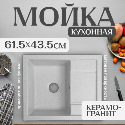 Мойка кухонная Saniteco Fortis (серый)