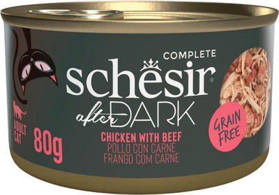 Влажный корм для кошек Schesir After Dark с курицей и говядиной (80г)