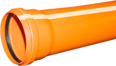 Труба наружной канализации Valfex 160 рыжая с раструбом 1м / 301600100
