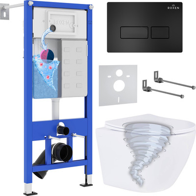 Унитаз подвесной с инсталляцией Roxen StounFix Dual Fresh 968313