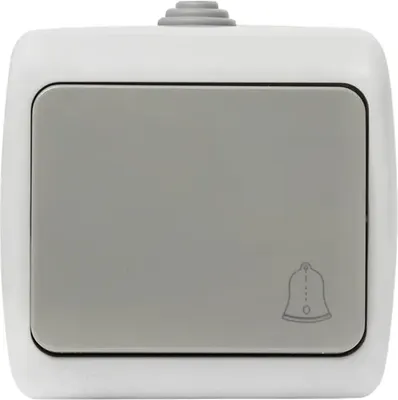 Кнопка звонка EKF Мурманск 1кл 10А IP54 / EFZ10-026-30-54 (серый)