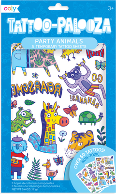Набор временных татуировок OOLY Вечеринка животных 176-013