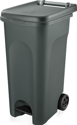 Контейнер для мусора Эльфпласт EP628 на колесах с педалью (80л, графит)