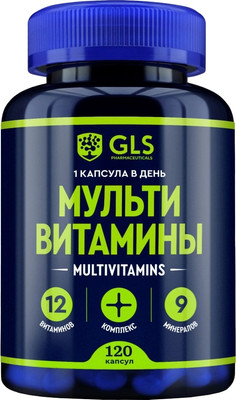 Мультивитаминный комплекс GLS Pharmaceuticals Мультивитамины 12+9 №120 (в капсулах по 420мг)