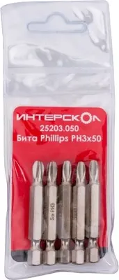 Набор бит Интерскол Phillips PH3х50 (25203.050)