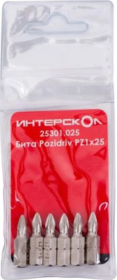 Набор бит Интерскол Pozidriv PZ1х25 (25301.025)