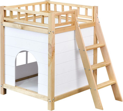 Домик для животных Dipriz Д.7617 (белый бейц/бейц отто)