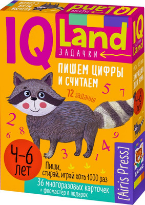 Развивающие карточки Айрис-пресс IQ Пишем цифры и считаем. С маркером 