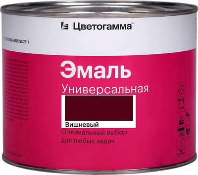 Эмаль Цветогамма ПФ-115 ТУ (800г, вишневый)