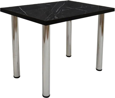 Обеденный стол СВД Юнио 100x60 / 021.П20.Х (мрамор неро маркина/хром)