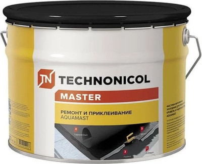 Гидроизоляционная мастика Технониколь AquaMast битумная холодная для ремонта кровель и гидроизоляции (10кг)
