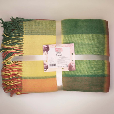 Плед Vladi Эльф Liam 140x200 / 50211 01 (светло-желтый/светло-красный/светло-зеленый)