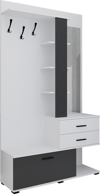 Секция в прихожую Интерлиния Вита-1 (белый платинум/антрацит)