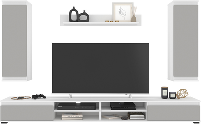 Горка для гостиной Интерлиния Neo-3 (белый платинум/грей)