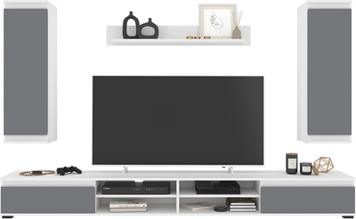 Горка для гостиной Интерлиния Neo-3 (серый/белый)