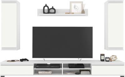 Горка для гостиной Интерлиния Neo-3 (белый платинум/белый)